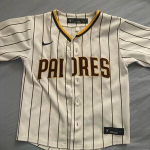 Nike Kids Padres White and Black Jersey with Gold Accents